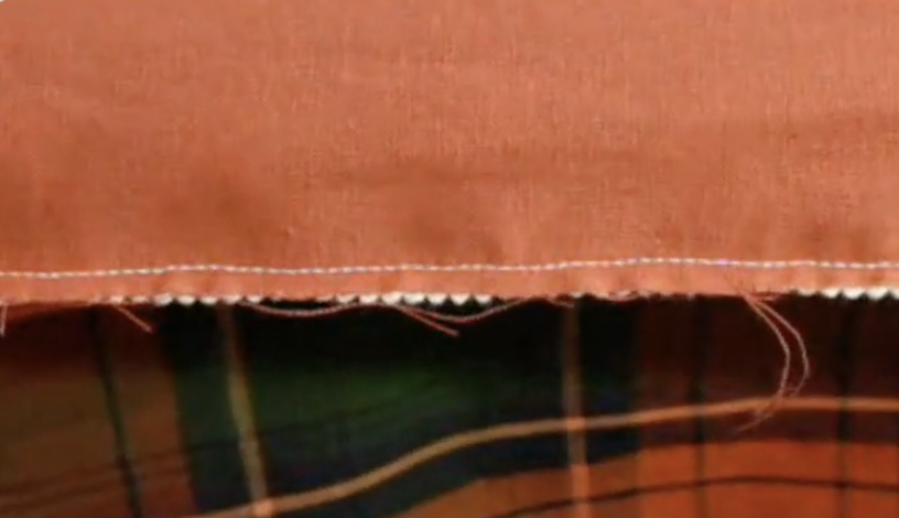 thanksgiving table runner-sewing machine sew the short sides making sure to catch all layers